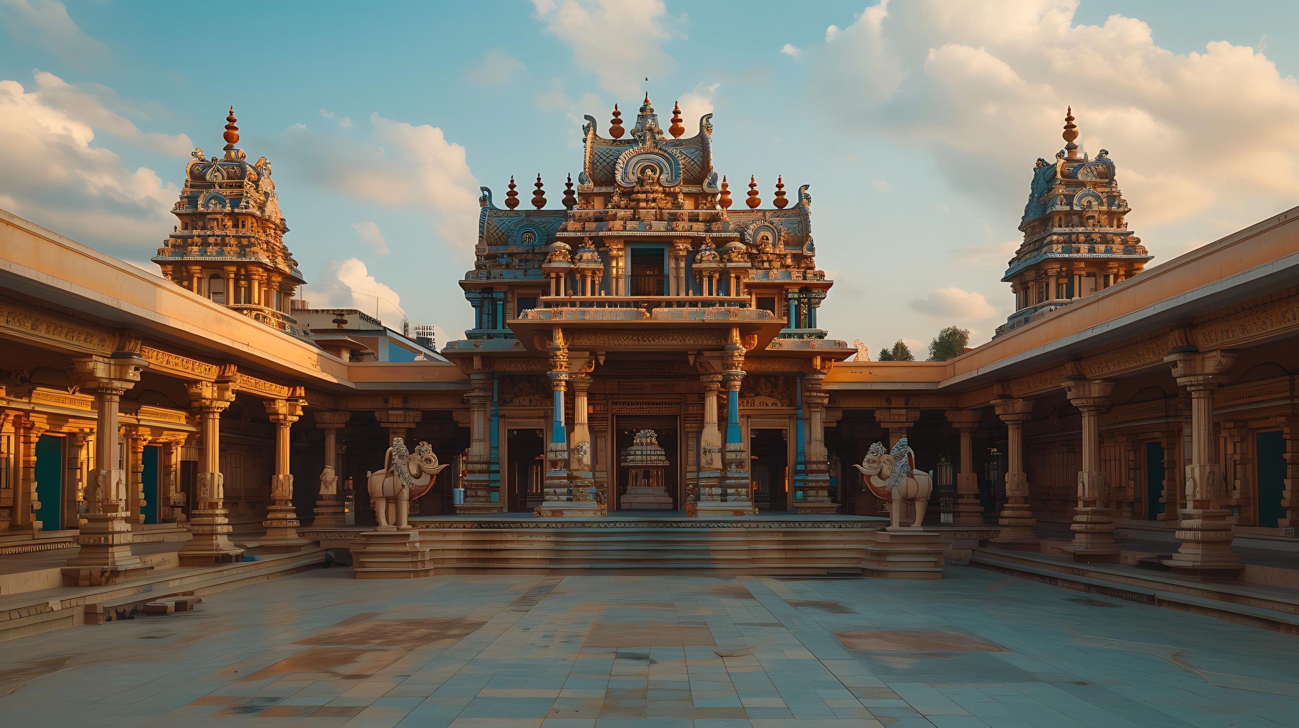 vecteezy ai generated vibrant hindu temple glows in sunsets warm 40805640